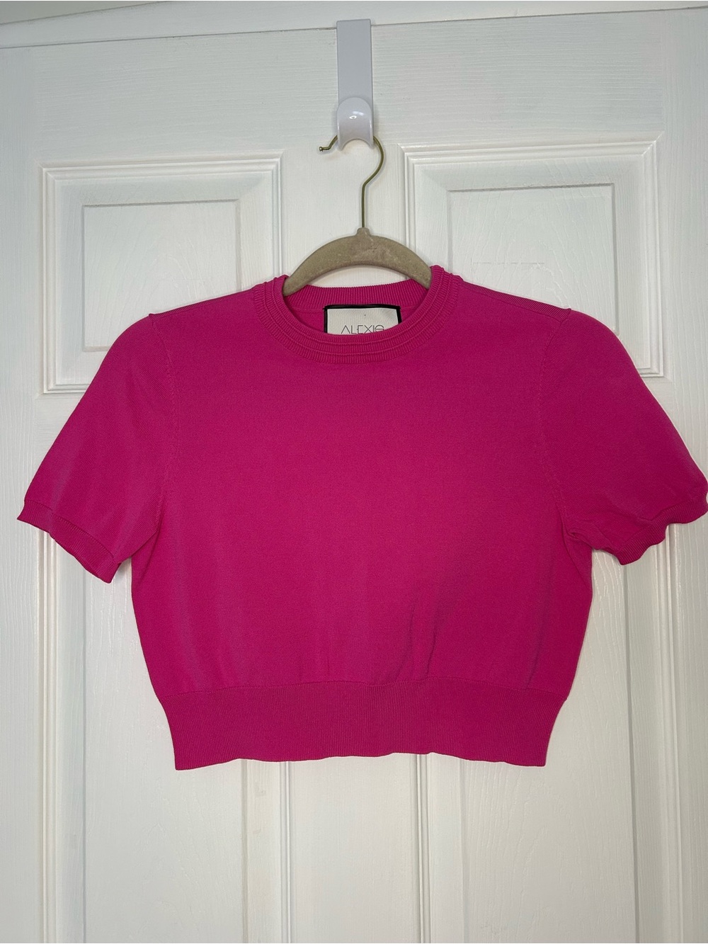 Alexis Knit Cropped Short Sleeve Sweater